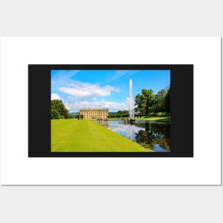 A view of Chatsworth house and the fountain, Derbyshire,UK Posters and Art